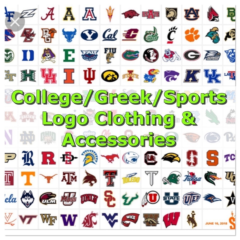 College, Greek, sports logo apparel/accessories